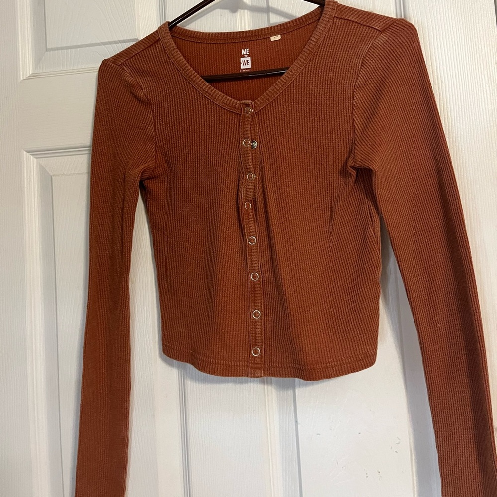 rusty orange pacsun button long sleeve